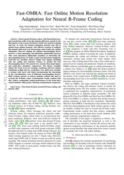 Fast-OMRA: Fast Online Motion Resolution Adaptation for Neural B-Frame
  Coding