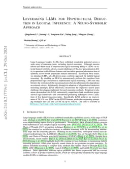 Leveraging LLMs for Hypothetical Deduction in Logical Inference: A
  Neuro-Symbolic Approach