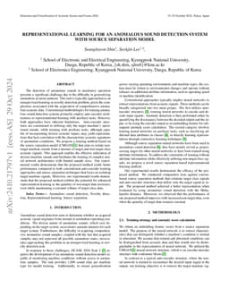 Representational learning for an anomalous sound detection system with
  source separation model