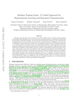 SimSiam Naming Game: A Unified Approach for Representation Learning and
  Emergent Communication
