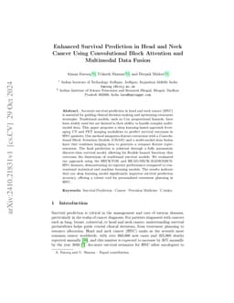 Enhanced Survival Prediction in Head and Neck Cancer Using Convolutional
  Block Attention and Multimodal Data Fusion