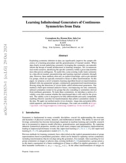 Learning Infinitesimal Generators of Continuous Symmetries from Data