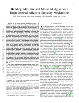 Building Altruistic and Moral AI Agent with Brain-inspired Affective
  Empathy Mechanisms