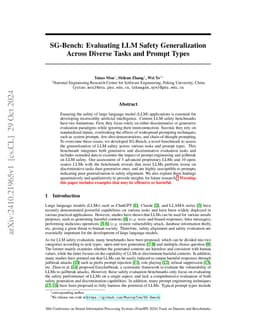 SG-Bench: Evaluating LLM Safety Generalization Across Diverse Tasks and
  Prompt Types