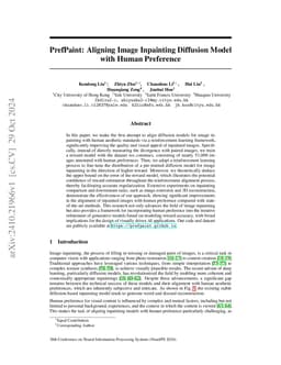 PrefPaint: Aligning Image Inpainting Diffusion Model with Human
  Preference