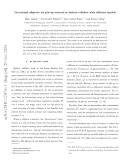 Variational inference for pile-up removal at hadron colliders with
  diffusion models