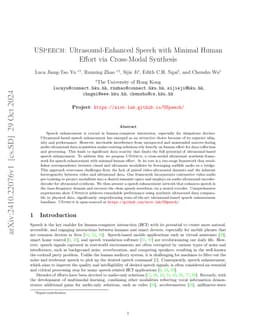 USpeech: Ultrasound-Enhanced Speech with Minimal Human Effort via Cross-Modal Synthesis