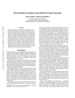 4D-based Robot Navigation Using Relativistic Image Processing