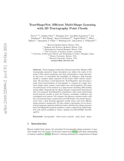 TractShapeNet: Efficient Multi-Shape Learning with 3D Tractography Point Clouds