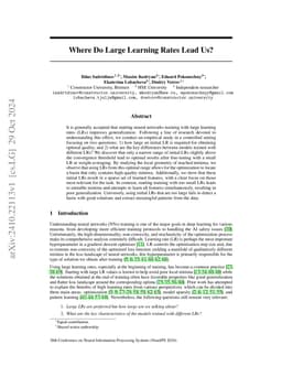 Where Do Large Learning Rates Lead Us?