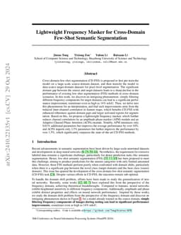 Lightweight Frequency Masker for Cross-Domain Few-Shot Semantic
  Segmentation