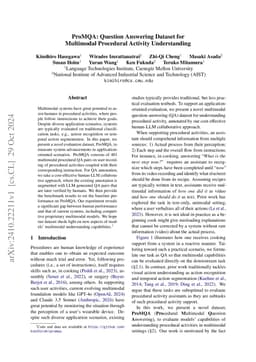 ProMQA: Question Answering Dataset for Multimodal Procedural Activity
  Understanding