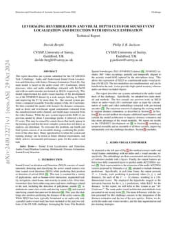 Leveraging Reverberation and Visual Depth Cues for Sound Event
  Localization and Detection with Distance Estimation