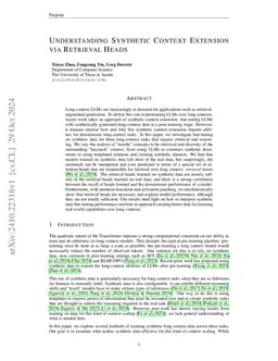 Understanding Synthetic Context Extension via Retrieval Heads