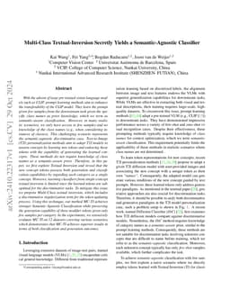 Multi-Class Textual-Inversion Secretly Yields a Semantic-Agnostic
  Classifier