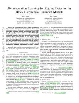 Representation Learning for Regime detection in Block Hierarchical
  Financial Markets