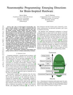 Neuromorphic Programming: Emerging Directions for Brain-Inspired
  Hardware