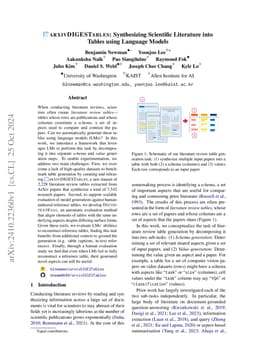 ArxivDIGESTables: Synthesizing Scientific Literature into Tables using
  Language Models