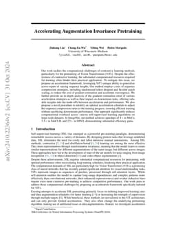 Accelerating Augmentation Invariance Pretraining