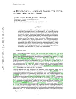 A Hierarchical Language Model For Interpretable Graph Reasoning