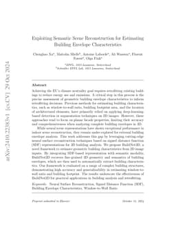 Exploiting Semantic Scene Reconstruction for Estimating Building
  Envelope Characteristics