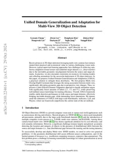 Unified Domain Generalization and Adaptation for Multi-View 3D Object
  Detection