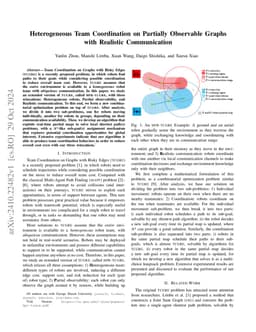 Heterogeneous Team Coordination on Partially Observable Graphs with
  Realistic Communication