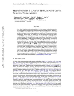 Multimodality Helps Few-shot 3D Point Cloud Semantic Segmentation