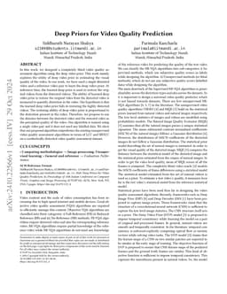 Deep Priors for Video Quality Prediction