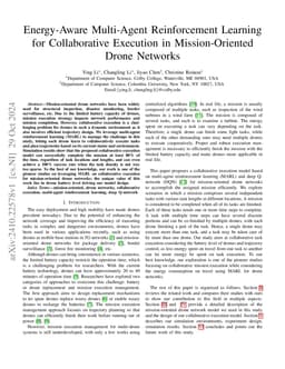 Energy-Aware Multi-Agent Reinforcement Learning for Collaborative
  Execution in Mission-Oriented Drone Networks