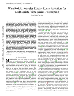 WaveRoRA: Wavelet Rotary Route Attention for Multivariate Time Series
  Forecasting