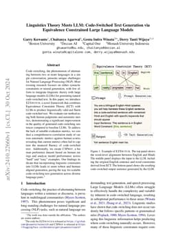 Linguistics Theory Meets LLM: Code-Switched Text Generation via
  Equivalence Constrained Large Language Models