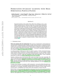 Permutation Invariant Learning with High-Dimensional Particle Filters