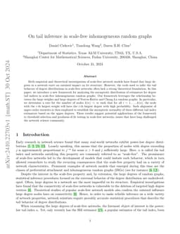 On tail inference in scale-free inhomogeneous random graphs