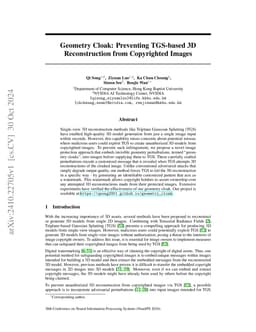 Geometry Cloak: Preventing TGS-based 3D Reconstruction from Copyrighted
  Images