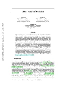 Offline Behavior Distillation