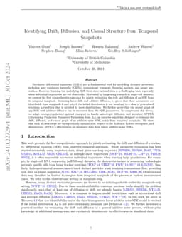 Identifying Drift, Diffusion, and Causal Structure from Temporal Snapshots