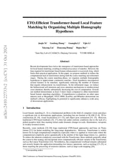ETO:Efficient Transformer-based Local Feature Matching by Organizing Multiple Homography Hypotheses