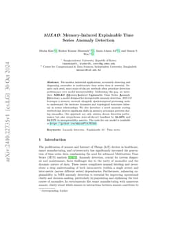 MIXAD: Memory-Induced Explainable Time Series Anomaly Detection