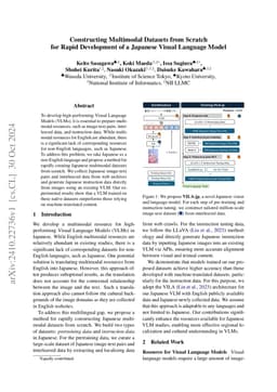 Constructing Multimodal Datasets from Scratch for Rapid Development of a
  Japanese Visual Language Model