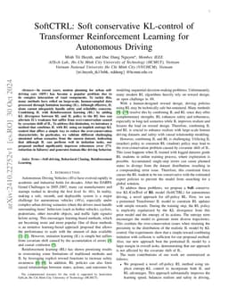 SoftCTRL: Soft conservative KL-control of Transformer Reinforcement
  Learning for Autonomous Driving