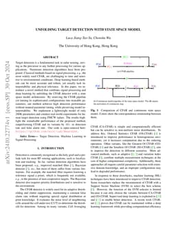 Unfolding Target Detection with State Space Model