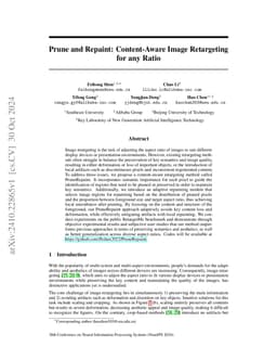 Prune and Repaint: Content-Aware Image Retargeting for any Ratio