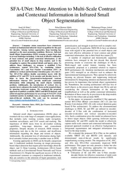 SFA-UNet: More Attention to Multi-Scale Contrast and Contextual
  Information in Infrared Small Object Segmentation