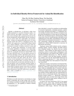 An Individual Identity-Driven Framework for Animal Re-Identification