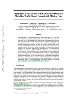 DiffLight: A Partial Rewards Conditioned Diffusion Model for Traffic
  Signal Control with Missing Data