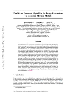 EnsIR: An Ensemble Algorithm for Image Restoration via Gaussian Mixture
  Models