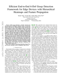 Efficient End-to-End 6-Dof Grasp Detection Framework for Edge Devices with Hierarchical Heatmaps and Feature Propagation