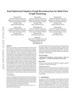 Dual-Optimized Adaptive Graph Reconstruction for Multi-View Graph
  Clustering