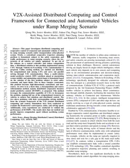 V2X-Assisted Distributed Computing and Control Framework for Connected
  and Automated Vehicles under Ramp Merging Scenario